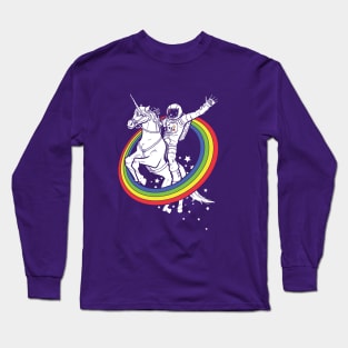 astronaut riding a unicorn Long Sleeve T-Shirt